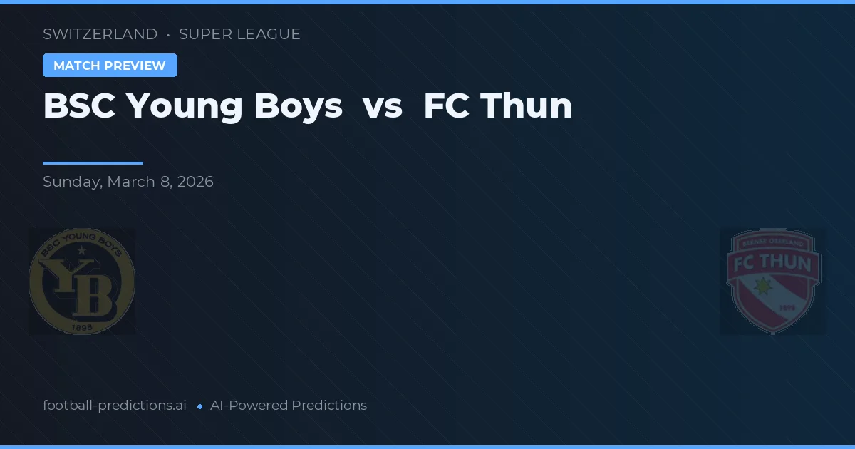 BSC Young Boys vs FC Thun — pronóstico y previa del partido