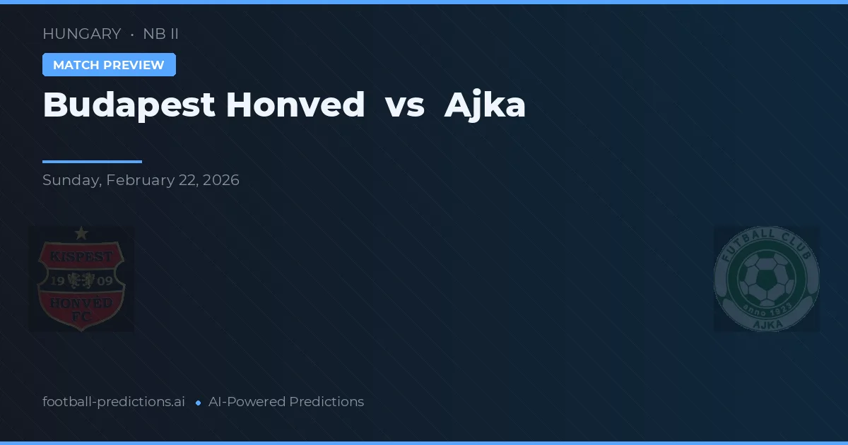 Honvéd de Budapest vs Ajka — pronóstico y previa del partido