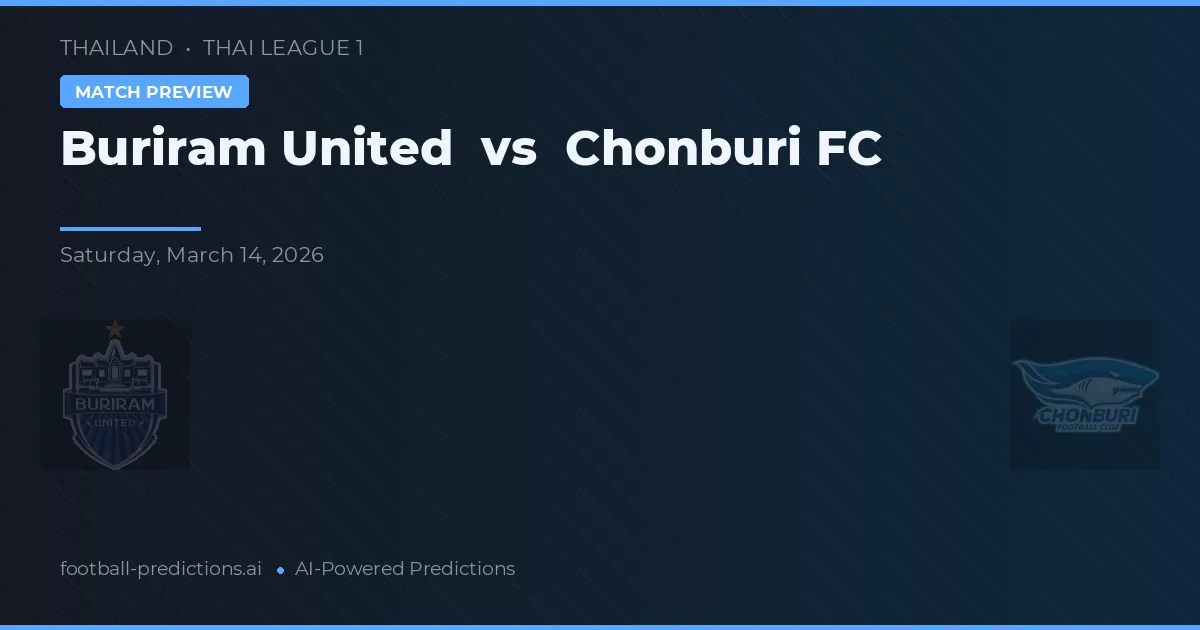 Buriram United vs Chonburi FC — pronóstico y previa del partido