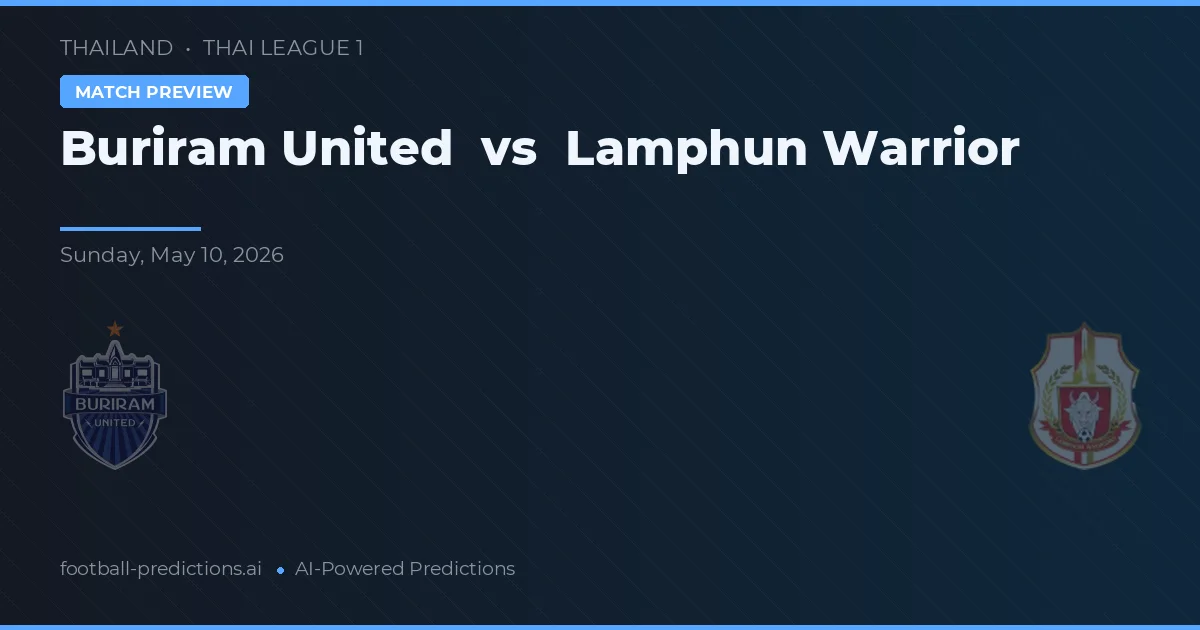 Buriram United vs Lamphun Warrior — pronóstico y previa del partido