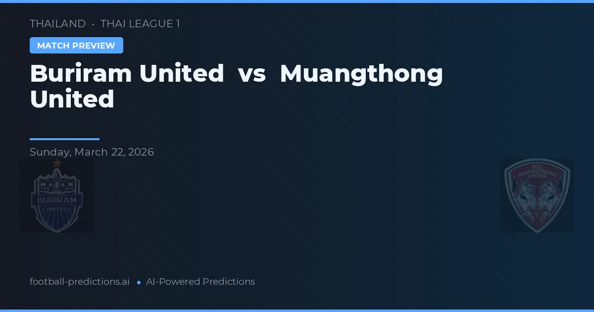 Buriram United vs Muangthong United — pronóstico y previa del partido
