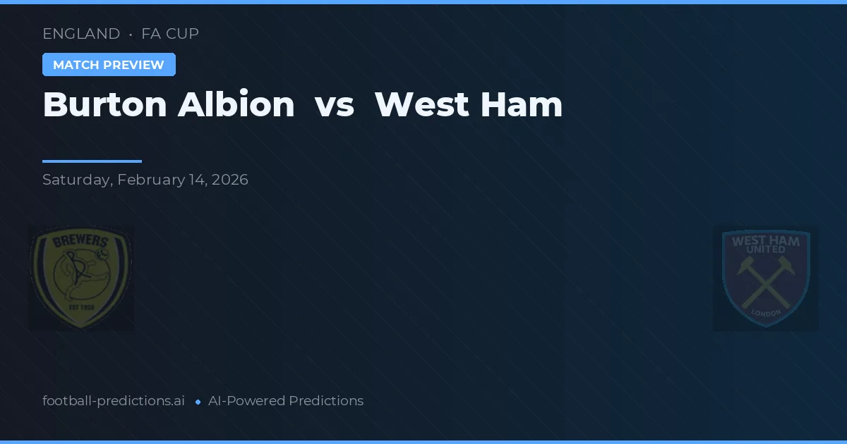 Burton Albion vs West Ham — pronóstico y previa del partido