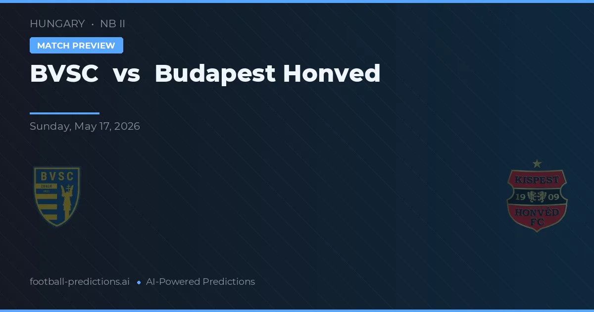 BVSC vs Honvéd de Budapest — pronóstico y previa del partido