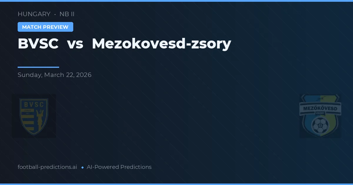 BVSC vs Mezőkövesd-Zsóry — pronóstico y previa del partido