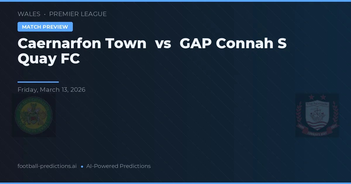 Caernarfon Town vs GAP Connah's Quay FC — pronóstico y previa del partido