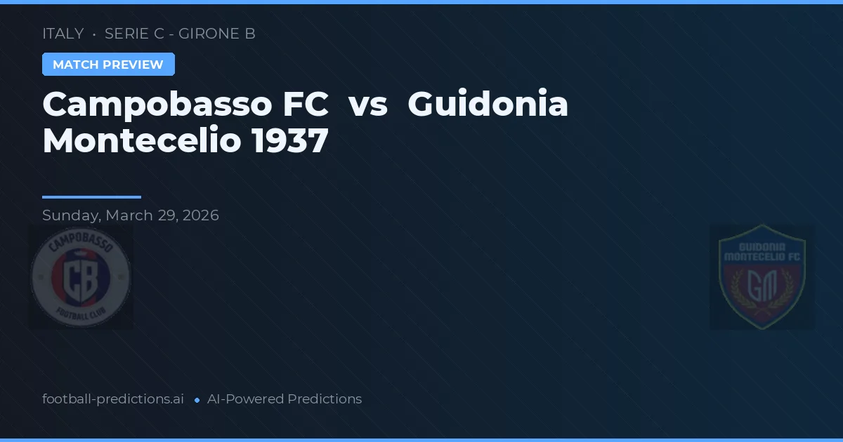 Campobasso FC vs Guidonia Montecelio 1937 — pronóstico y previa del partido