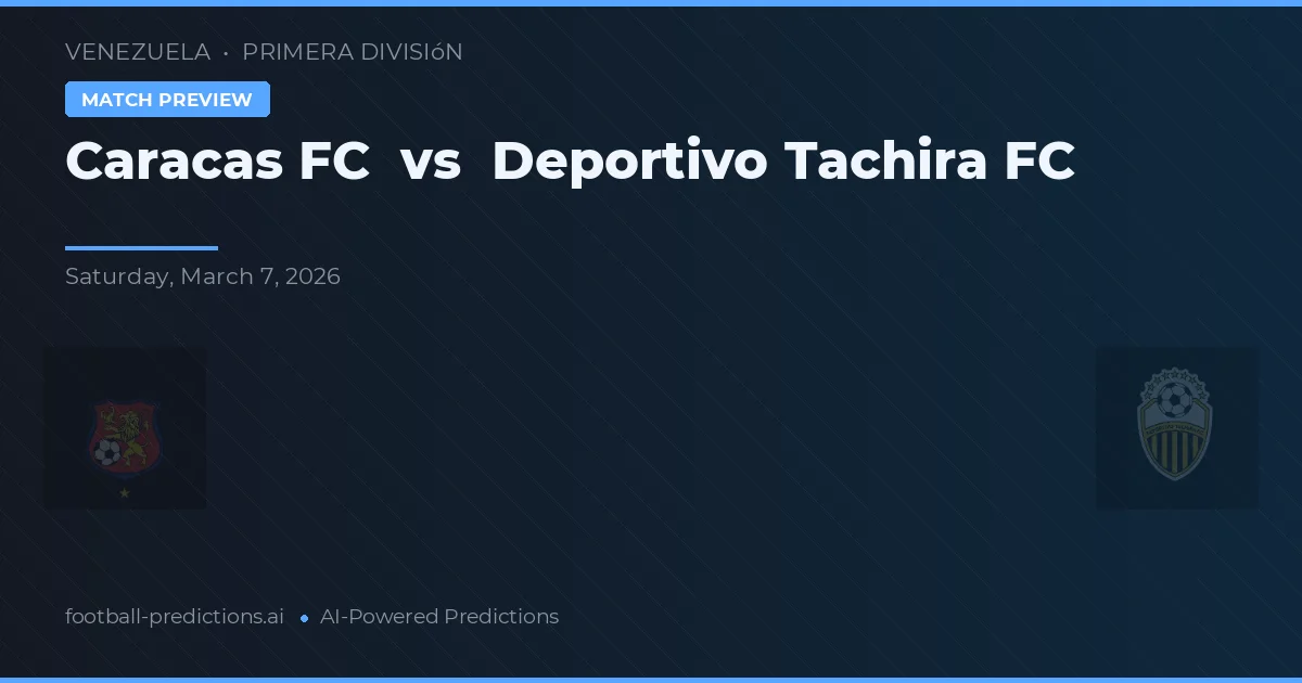 Caracas FC vs Deportivo Táchira FC — pronóstico y previa del partido