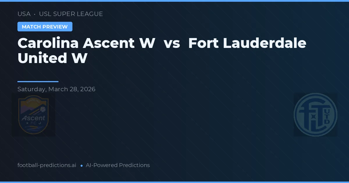 Carolina Ascent W vs Fort Lauderdale United W — pronóstico y previa del partido