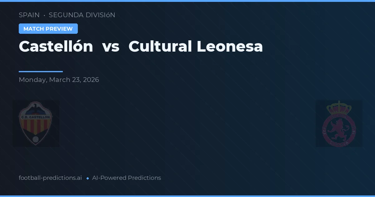 Castellón vs Cultural Leonesa — pronóstico y previa del partido
