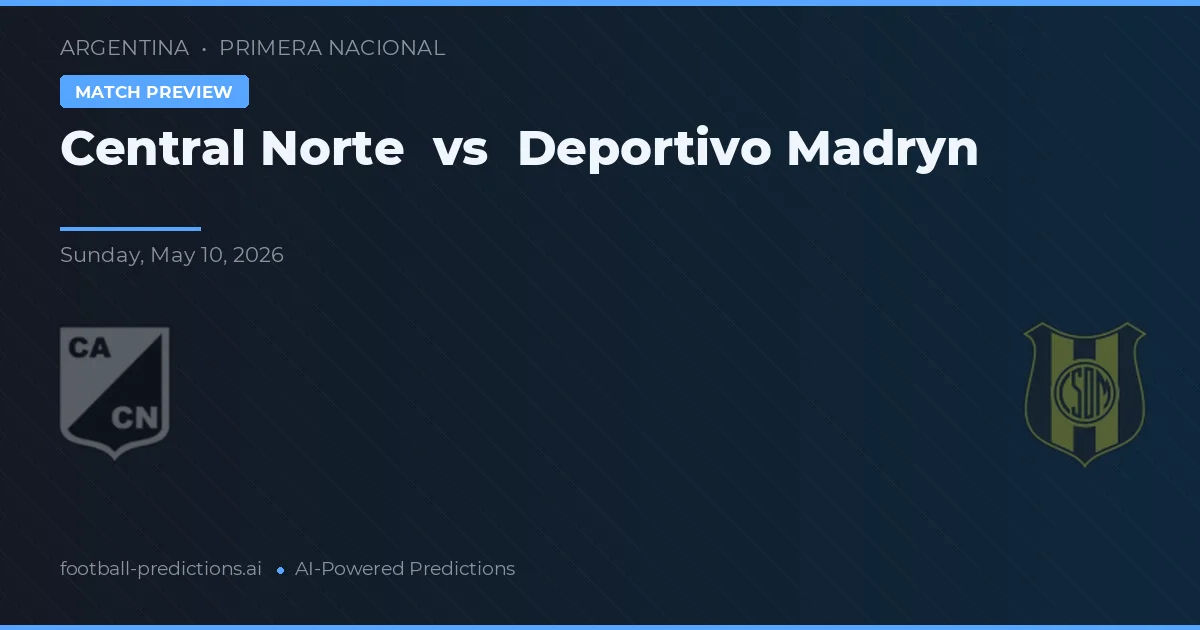Central Norte vs Deportivo Madryn — pronóstico y previa del partido