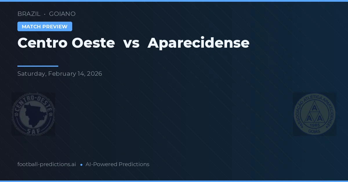 Centro Oeste vs Aparecidense — pronóstico y previa del partido
