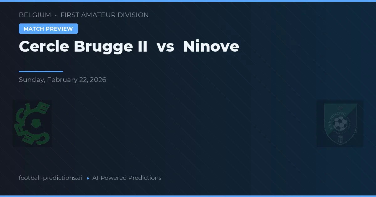 Cercle de Bruges II vs Ninove — pronóstico y previa del partido