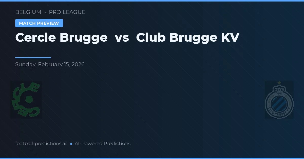 Círculo de Bruges vs Club Brujas — pronóstico y previa del partido