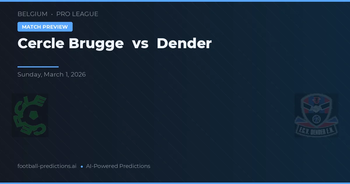 Círculo de Bruges vs Dender — pronóstico y previa del partido