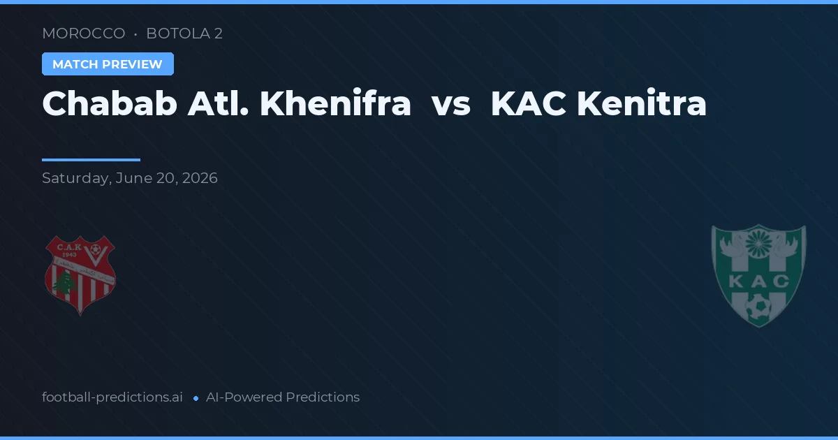 Chabab Atl. Khenifra vs KAC Kenitra — pronóstico y previa del partido