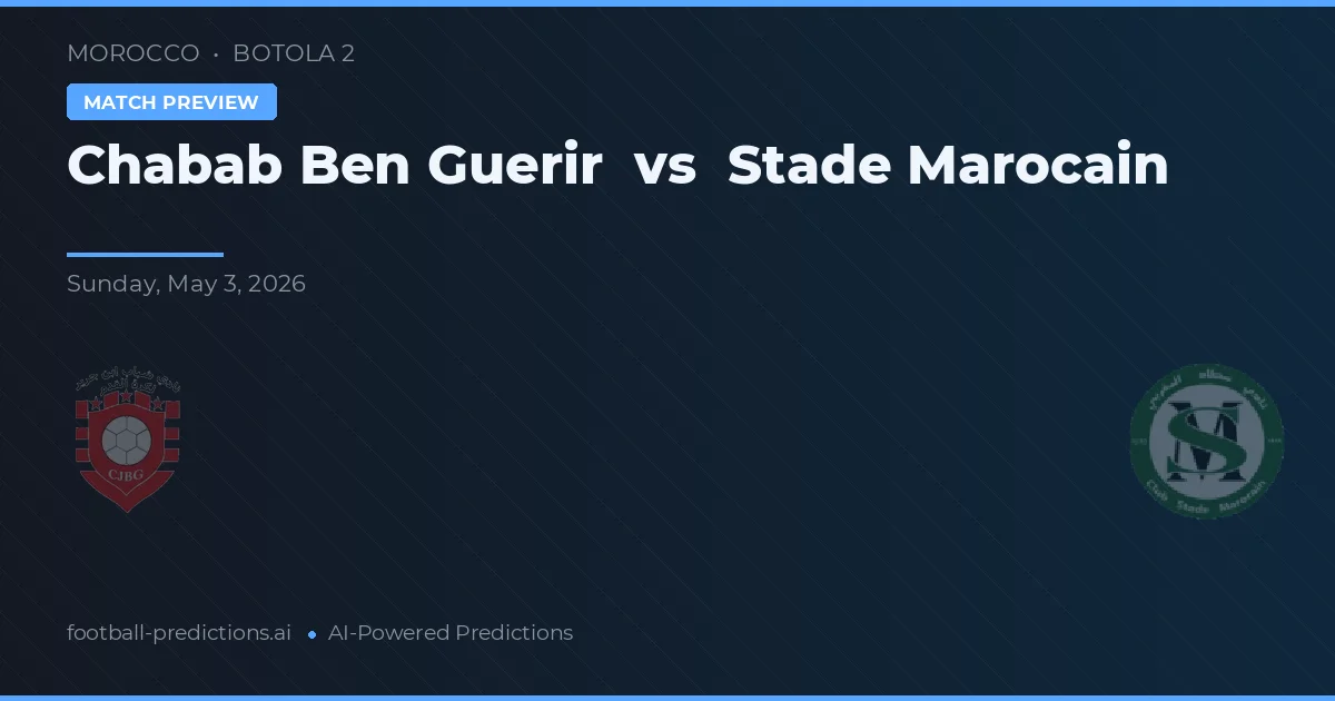 Chabab Ben Guerir vs Stade Marroquí — pronóstico y previa del partido