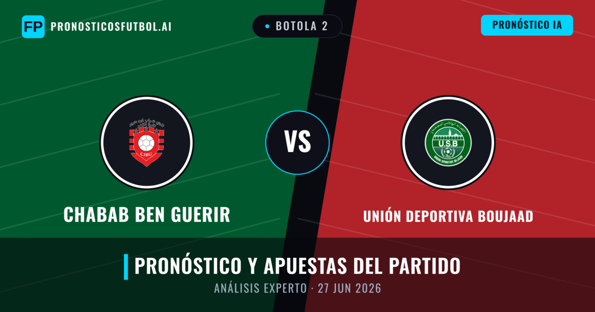 Chabab Ben Guerir vs Unión Deportiva Boujaad — pronóstico y previa del partido