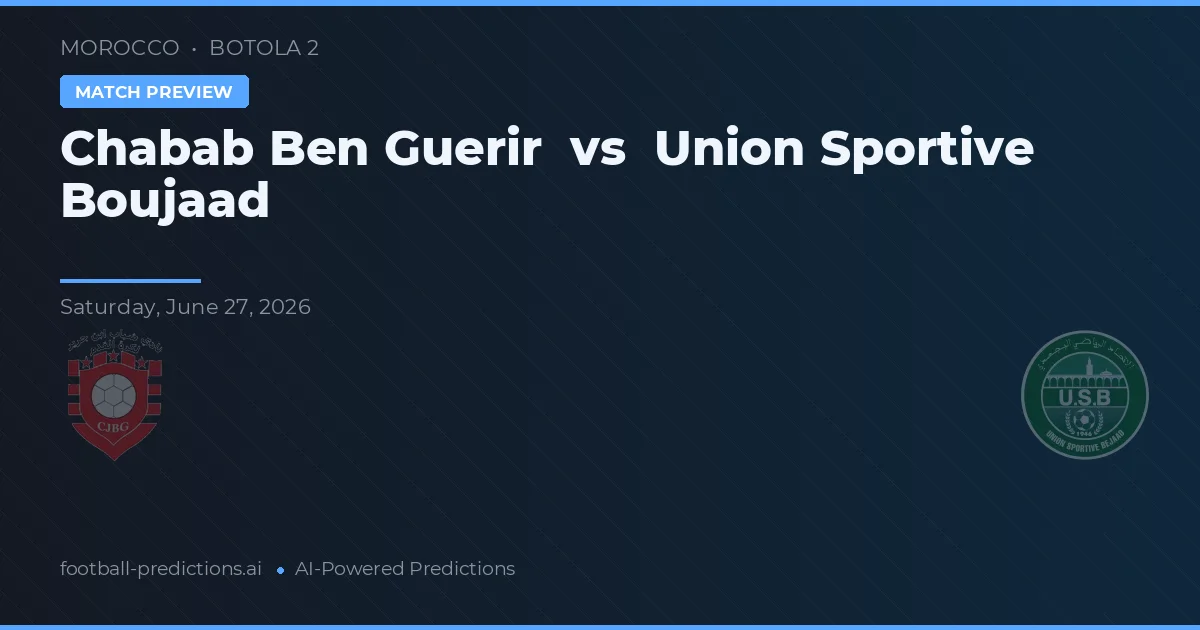 Chabab Ben Guerir vs Unión Deportiva Boujaad — pronóstico y previa del partido