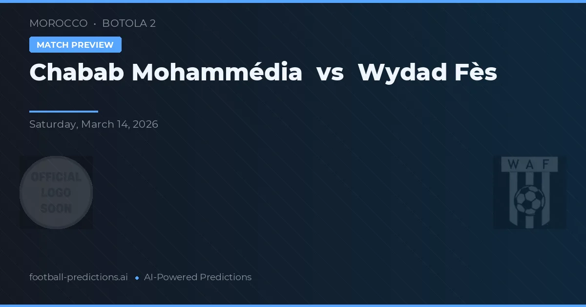 Chabab Mohammedia vs Wydad Fès — pronóstico y previa del partido