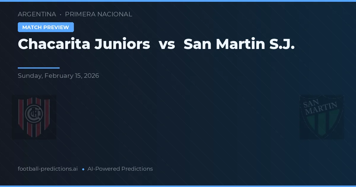 Chacarita Juniors vs San Martín SJ — pronóstico y previa del partido