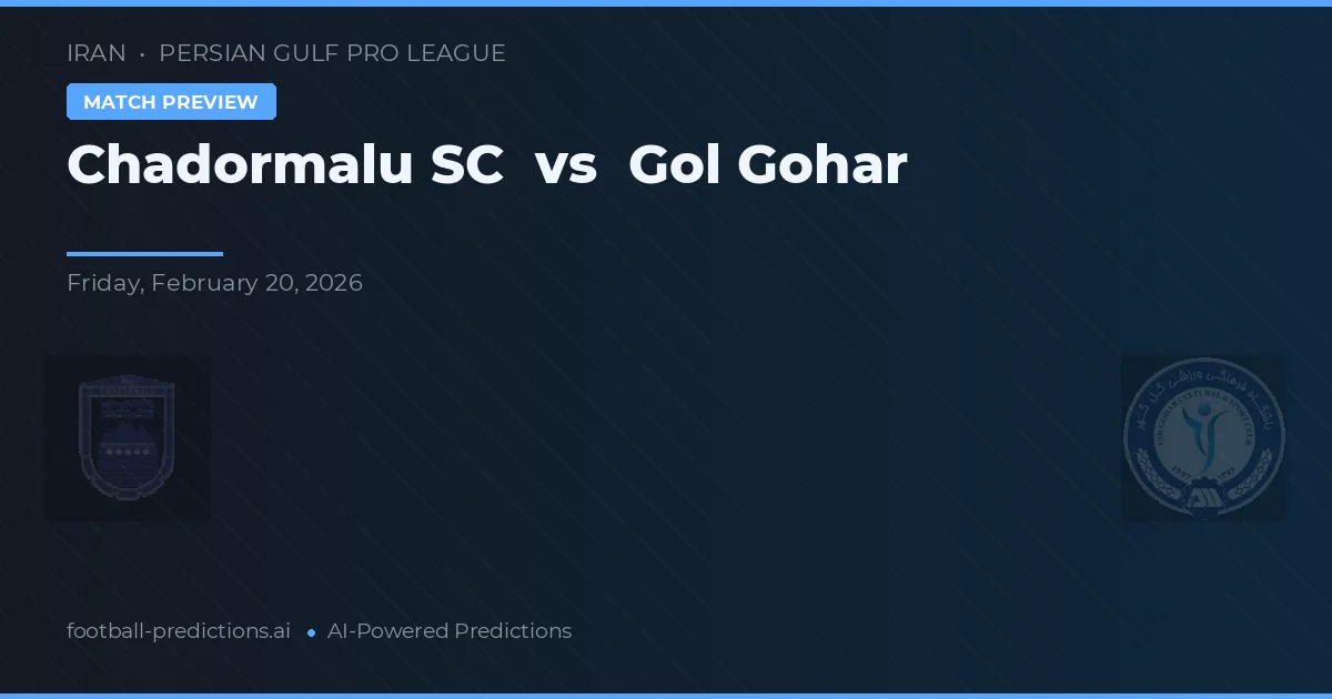 Chadormalu SC vs Gol Gohar — pronóstico y previa del partido