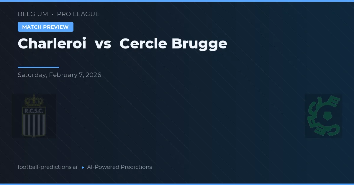 Charleroi vs Círculo de Bruges — pronóstico y previa del partido