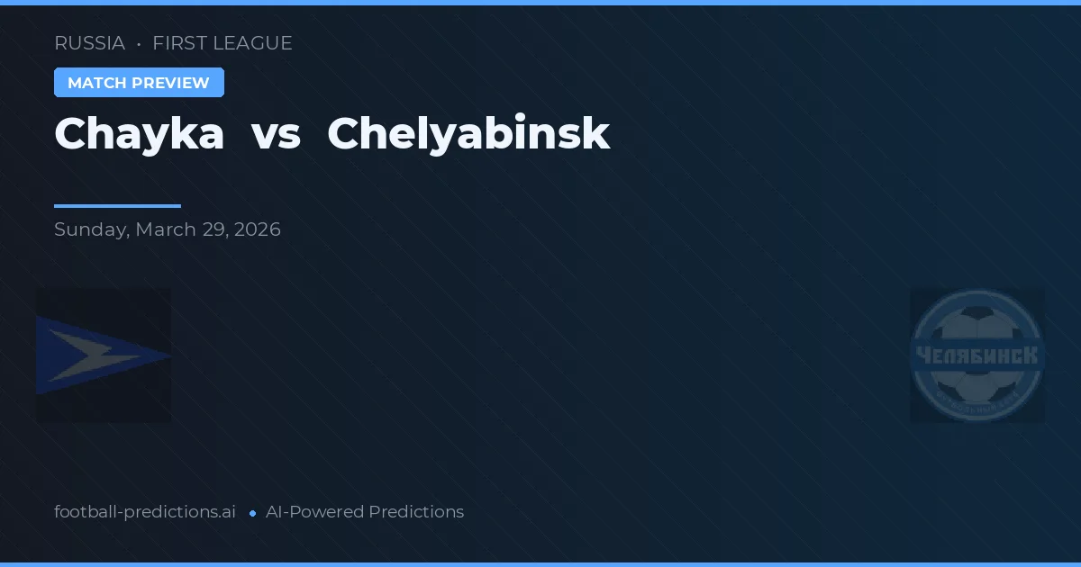Chayka vs Chelyabinsk — pronóstico y previa del partido