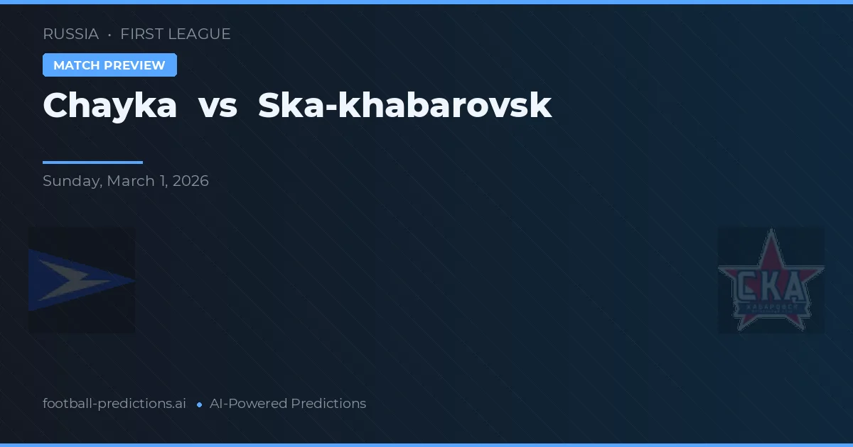 Chayka vs Ska-khabarovsk — pronóstico y previa del partido