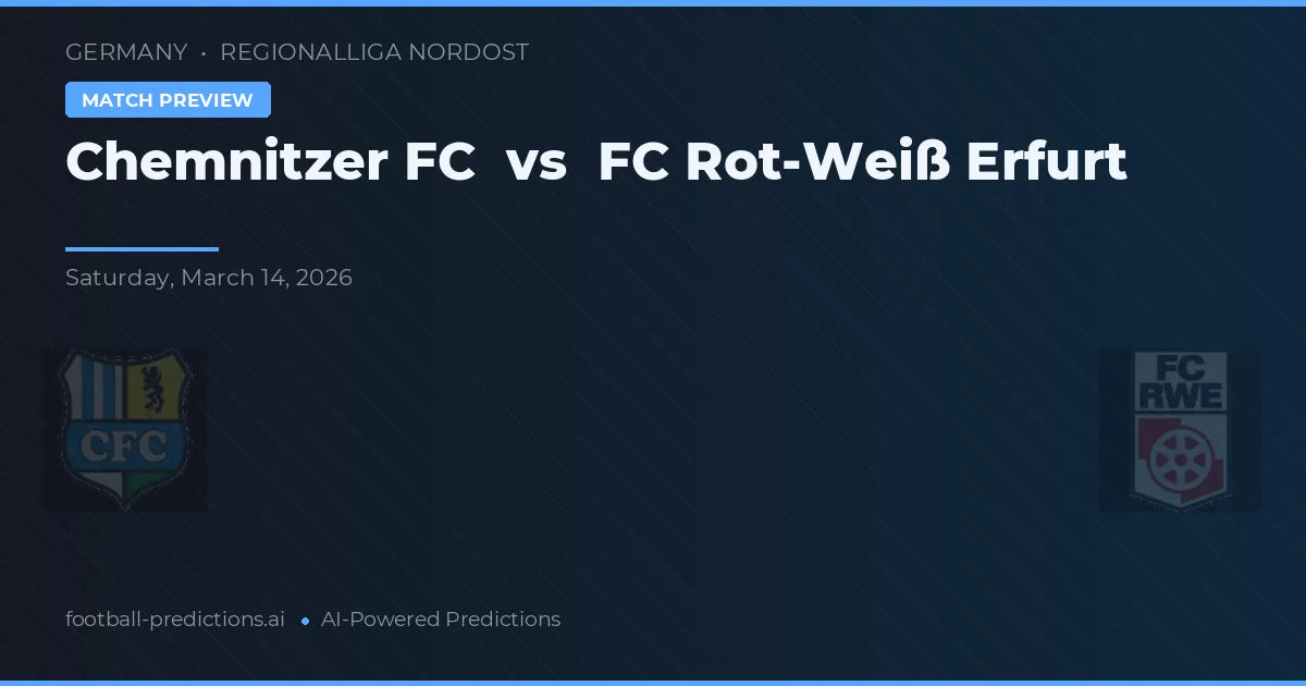 Chemnitzer FC vs FC Rot-Weiß Erfurt — pronóstico y previa del partido