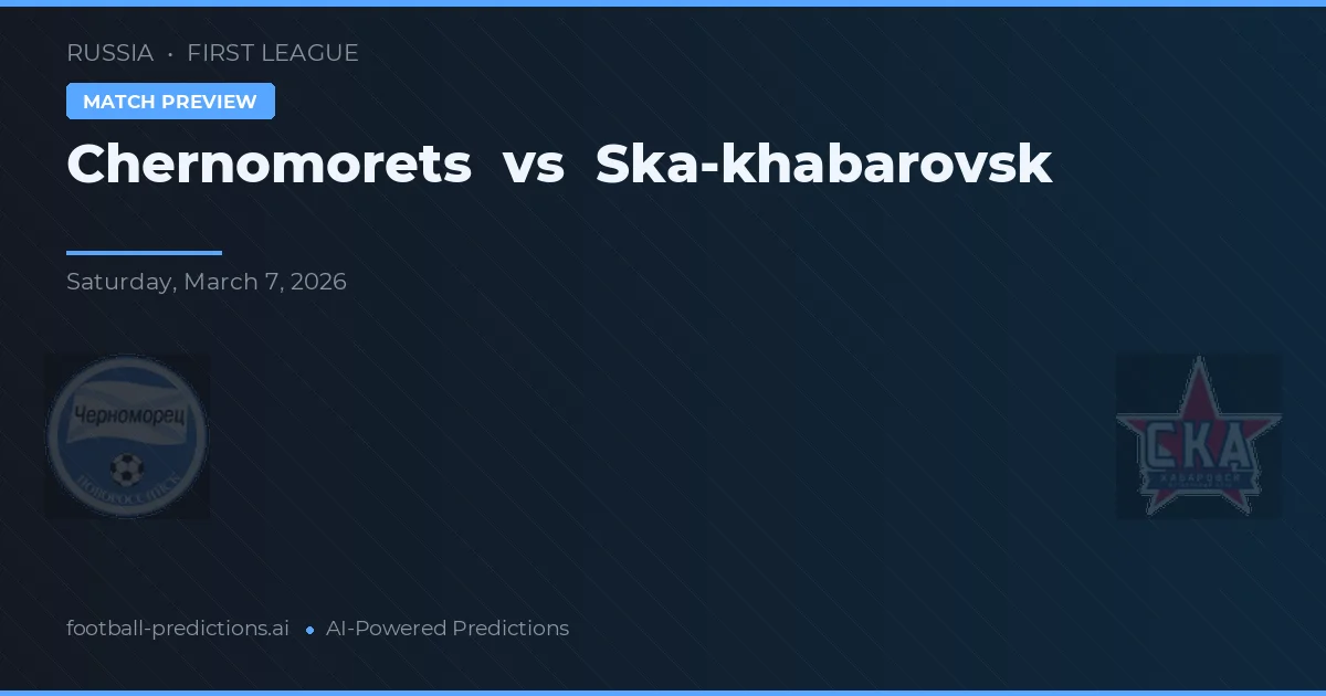 Chernomorets vs Ska-khabarovsk — pronóstico y previa del partido