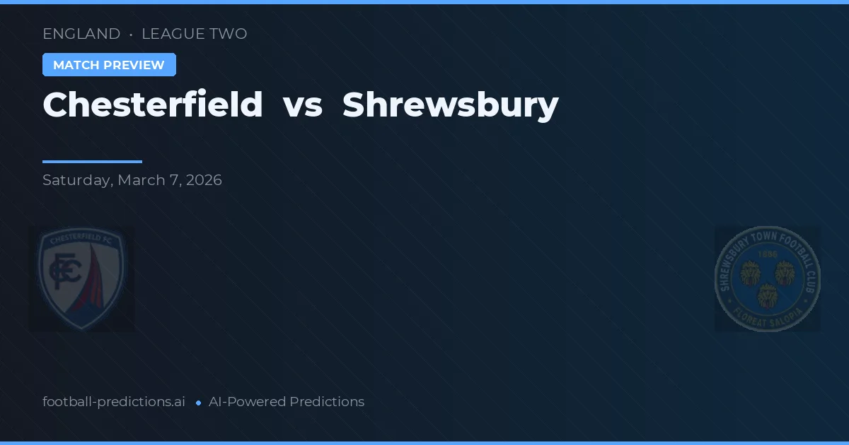 Chesterfield vs Shrewsbury Town — pronóstico y previa del partido