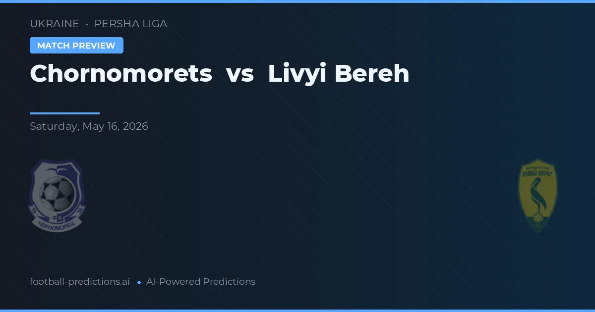 Chornomorets vs Livyi Bereh — pronóstico y previa del partido