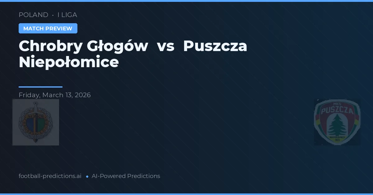 Chrobry Głogów vs Puszcza Niepołomice — pronóstico y previa del partido
