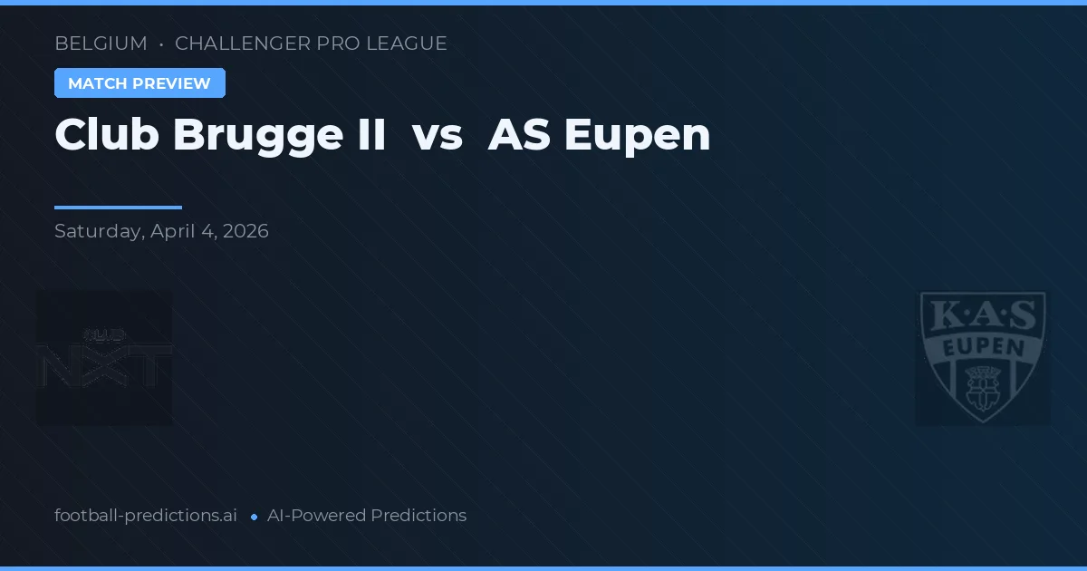 Club Brujas II vs Eupen — pronóstico y previa del partido