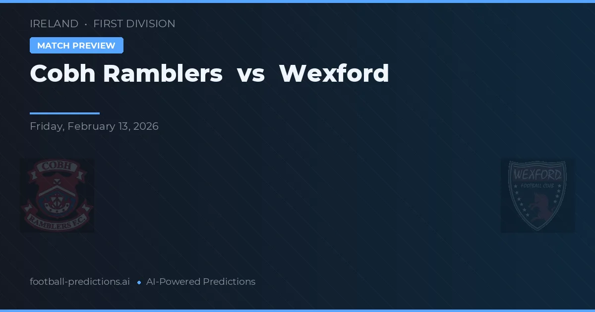 Cobh Ramblers vs Wexford — pronóstico y previa del partido