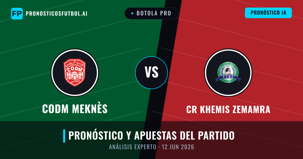 CODM Meknès vs CR Khemis Zemamra — pronóstico y previa del partido