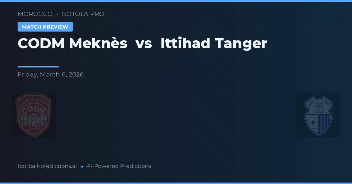 CODM Meknès vs Ittihad Tanger — pronóstico y previa del partido