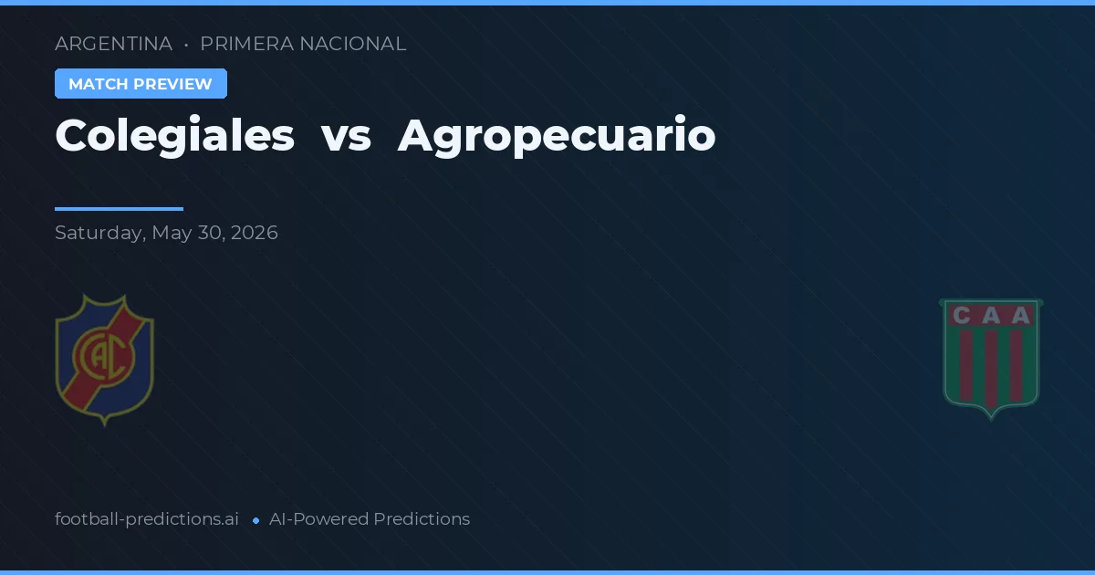 Colegiales vs Agropecuario — pronóstico y previa del partido