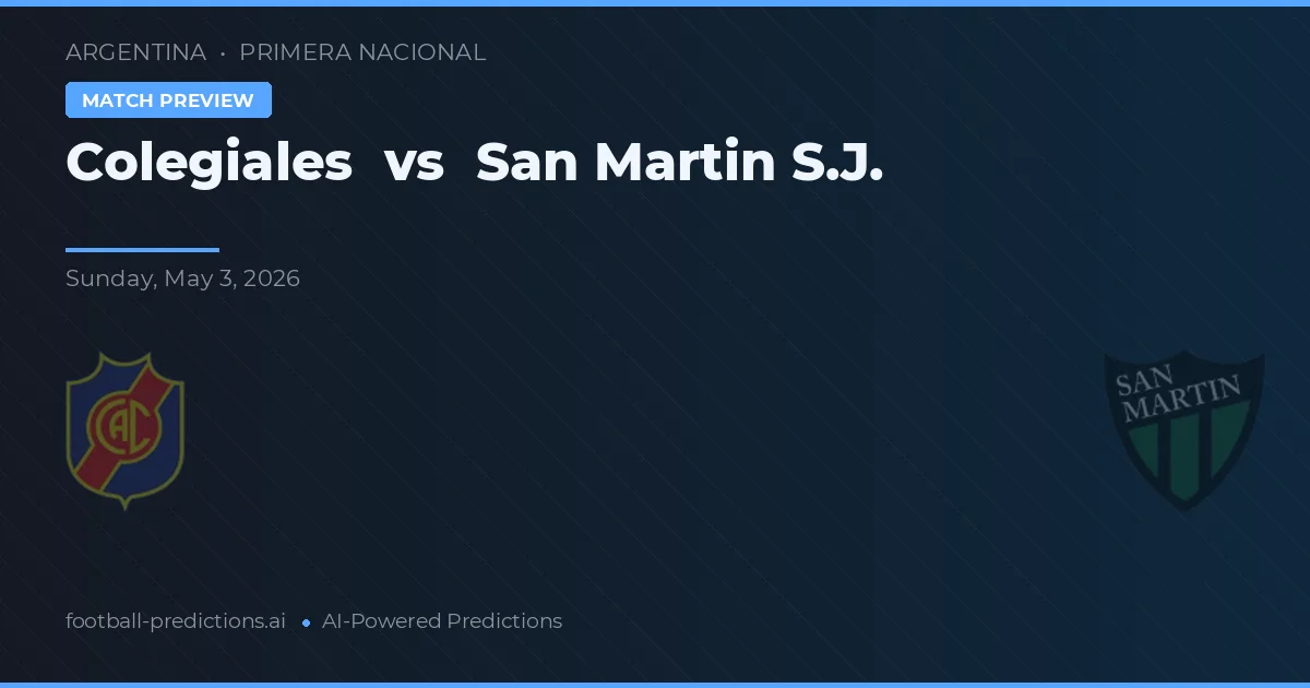 Colegiales vs San Martín SJ — pronóstico y previa del partido