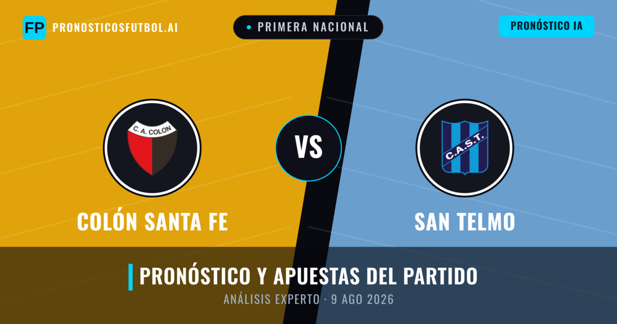 Colón Santa Fe vs San Telmo — pronóstico y previa del partido