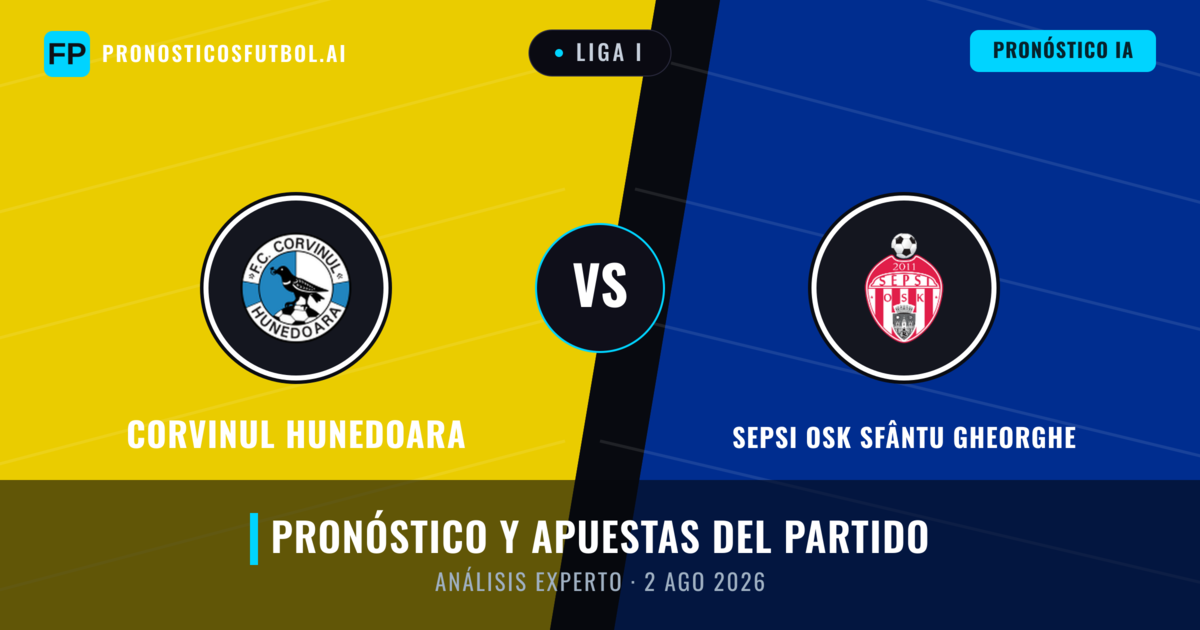 Corvinul Hunedoara vs Sepsi OSK Sfântu Gheorghe — pronóstico y previa del partido