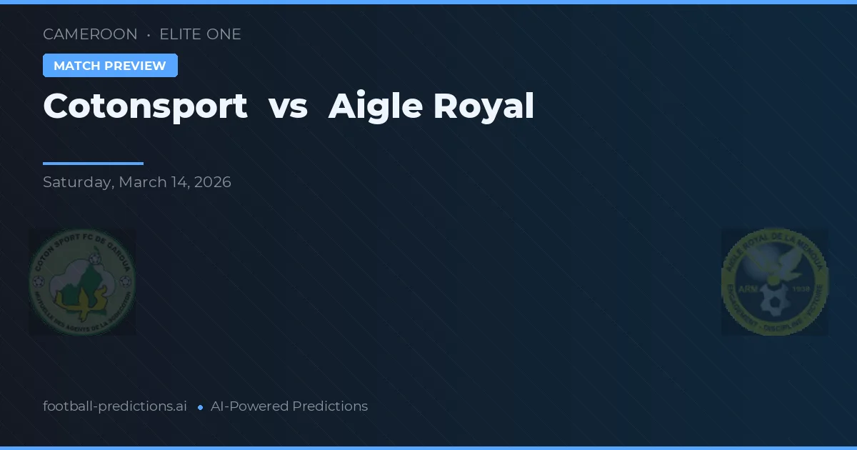 Cotonsport vs Aigle Royal — pronóstico y previa del partido