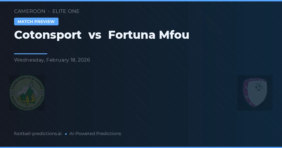 Cotonsport vs Fortuna Mfou — pronóstico y previa del partido