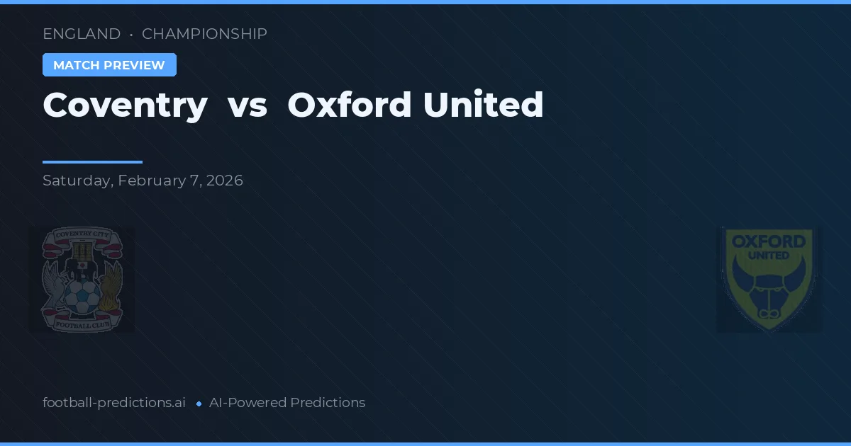 Coventry vs Oxford United — pronóstico y previa del partido