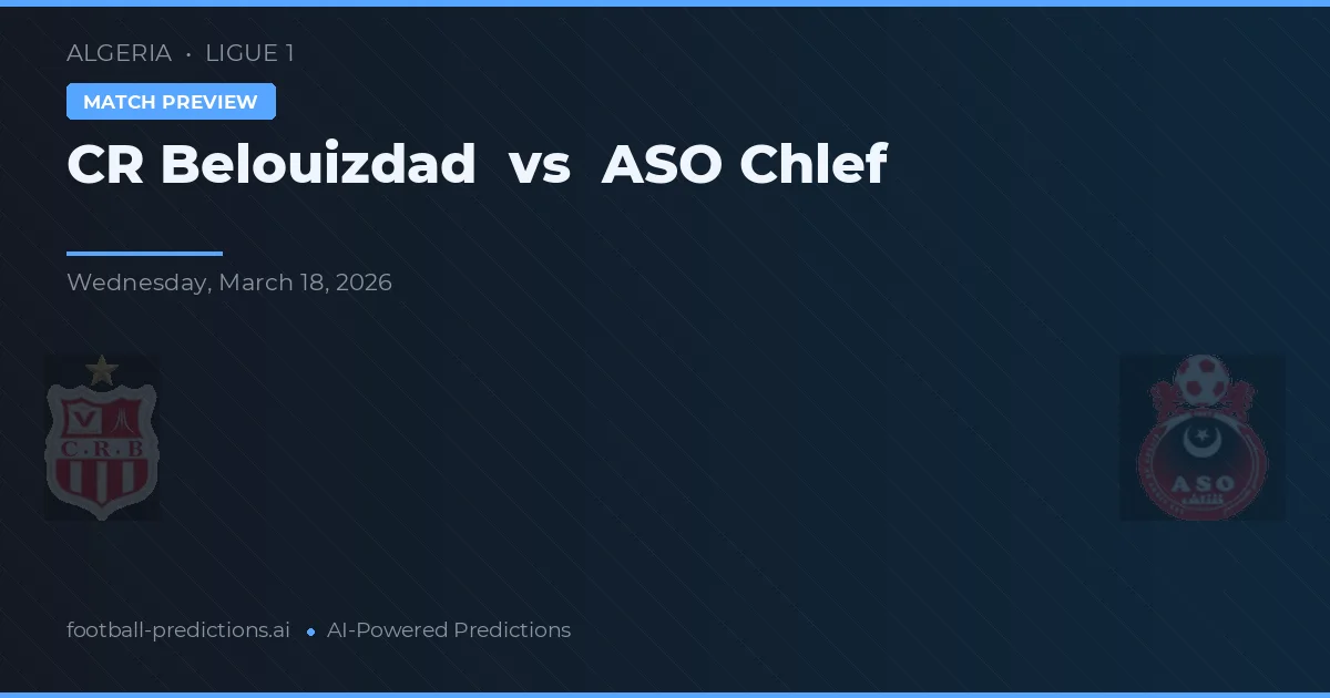 CR Belouizdad vs ASO Chlef — pronóstico y previa del partido
