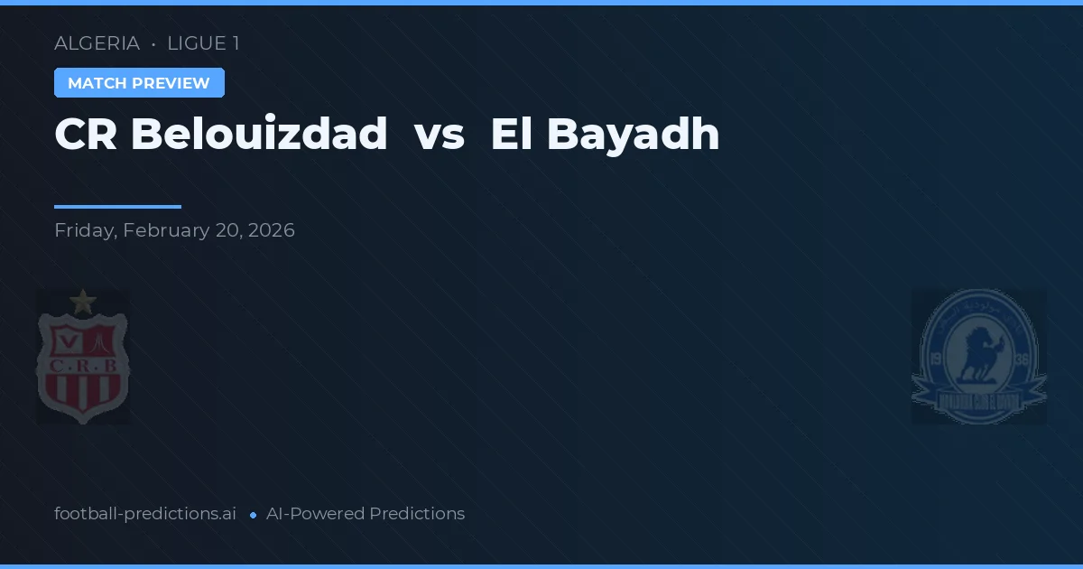 CR Belouizdad vs El Bayadh — pronóstico y previa del partido