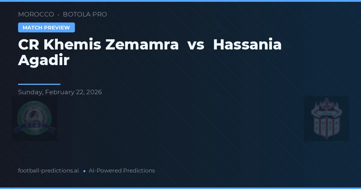 CR Khemis Zemamra vs Hassania Agadir — pronóstico y previa del partido