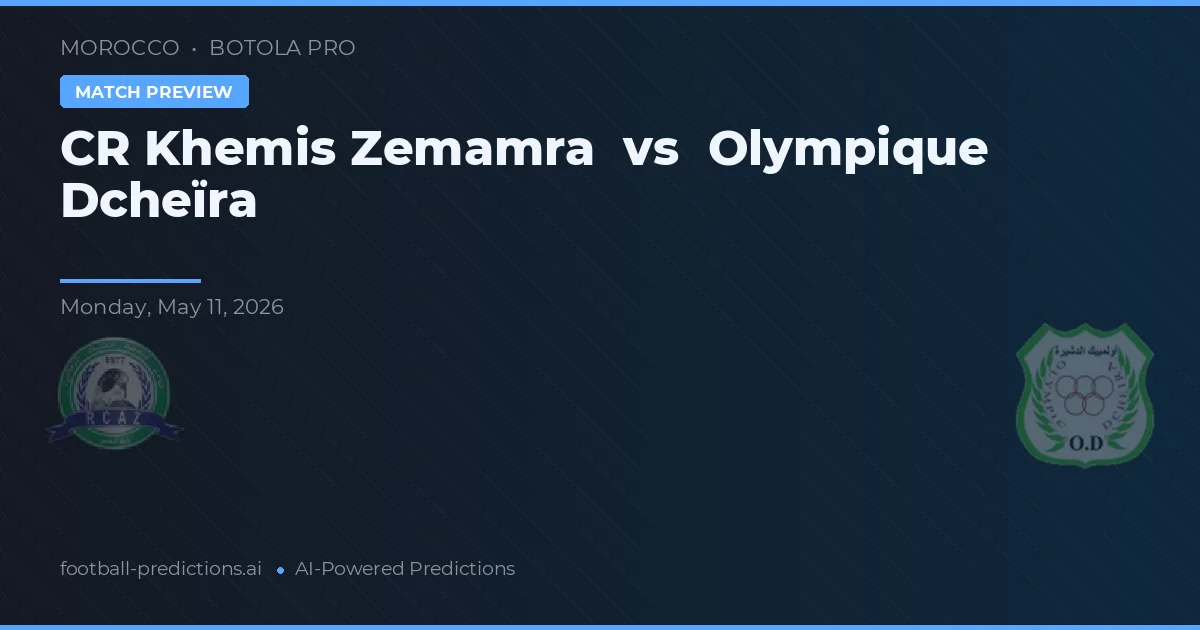 CR Khemis Zemamra vs Olympique Dcheïra — pronóstico y previa del partido