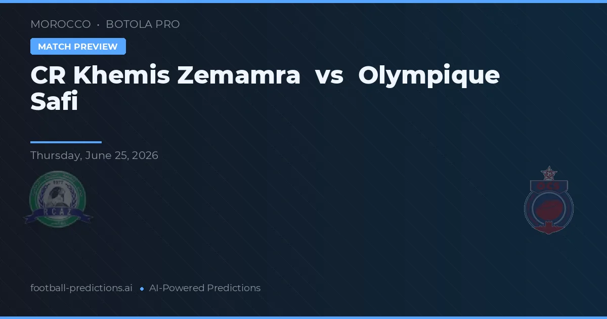 CR Khemis Zemamra vs Olympique de Safi — pronóstico y previa del partido