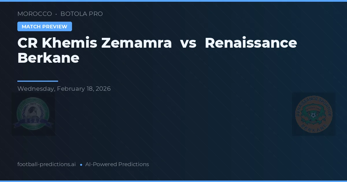 CR Khemis Zemamra vs Renacimiento Berkane — pronóstico y previa del partido
